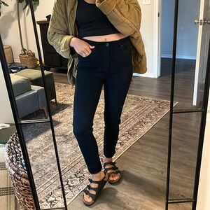 Ag Adriano Goldschmied Black Ankle Cropped Jeans